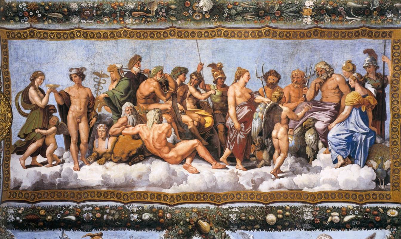 Concilio degli Dei nella Villa Farnesina, Raffaello Sanzio, 1517-18x